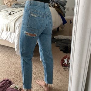 calvin klein petite straight leg jeans high waisted